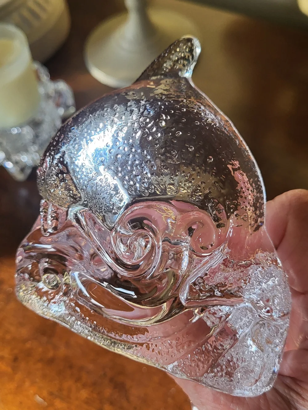Set of 2 PartyLite Dolphin In Ocean Waves Crystal Tealight Candle Holder Beachy - Picture 8 of 11